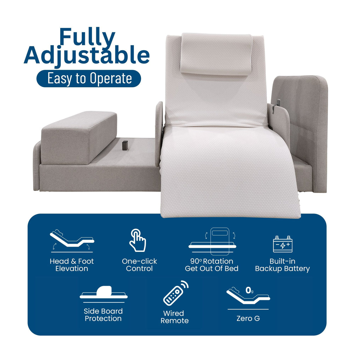 Elevra Rotating Adjustable Lift Bed | Sleep-to-Stand – EzLift Bed