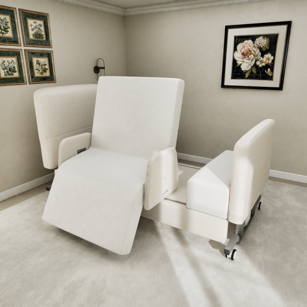 Elevra Rotating Hi-Lo Lift Bed — 90 degree motorised rotation to safe side-exit position
